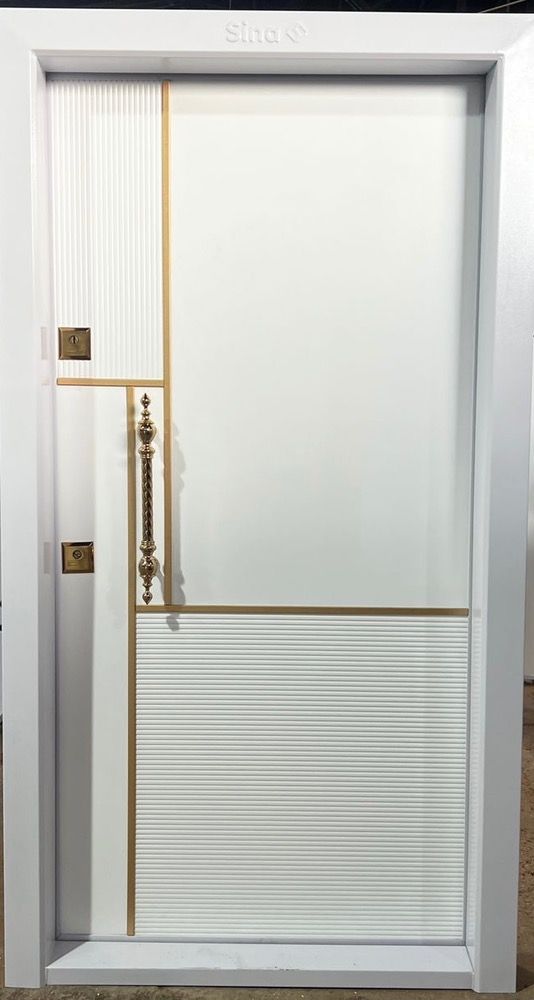 درب مدرن سفید و گلد سلطنتی کد SM-WHITE-GOLD